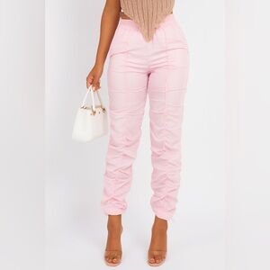 Soft Pink Ruched Pants | Feminine Statement Trousers | Sizes S-L